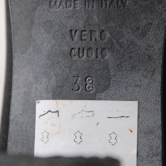 Thierry Rabotin Heels Remy Sz 38 Black Ankle Micro Fiber Leather 2" Heel - Picture 11 of 13